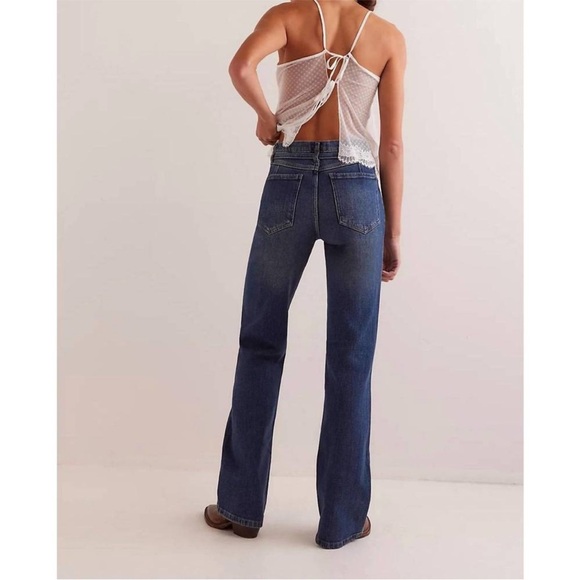 Free People Denim - Free People We the Free Sabine Slim A Line Jeans HIBERNATE Blue straight leg 31